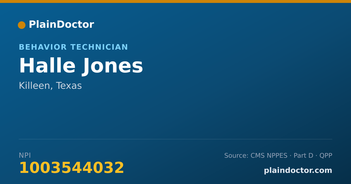 Shareable card for Halle Jones - Behavior Technician, Killeen, TX