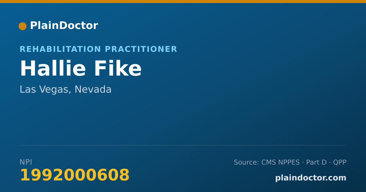Shareable card for Hallie Fike - Rehabilitation Practitioner, Las Vegas, NV