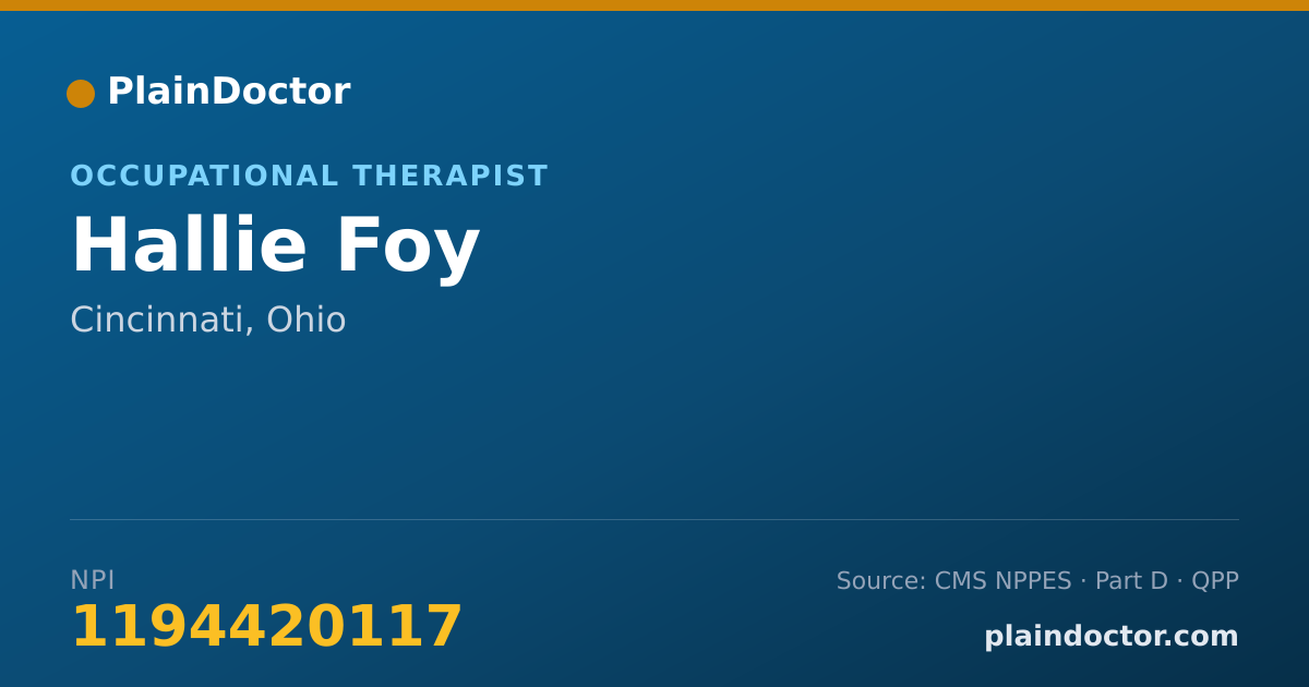 Shareable card for Hallie Foy - Occupational Therapist, Cincinnati, OH