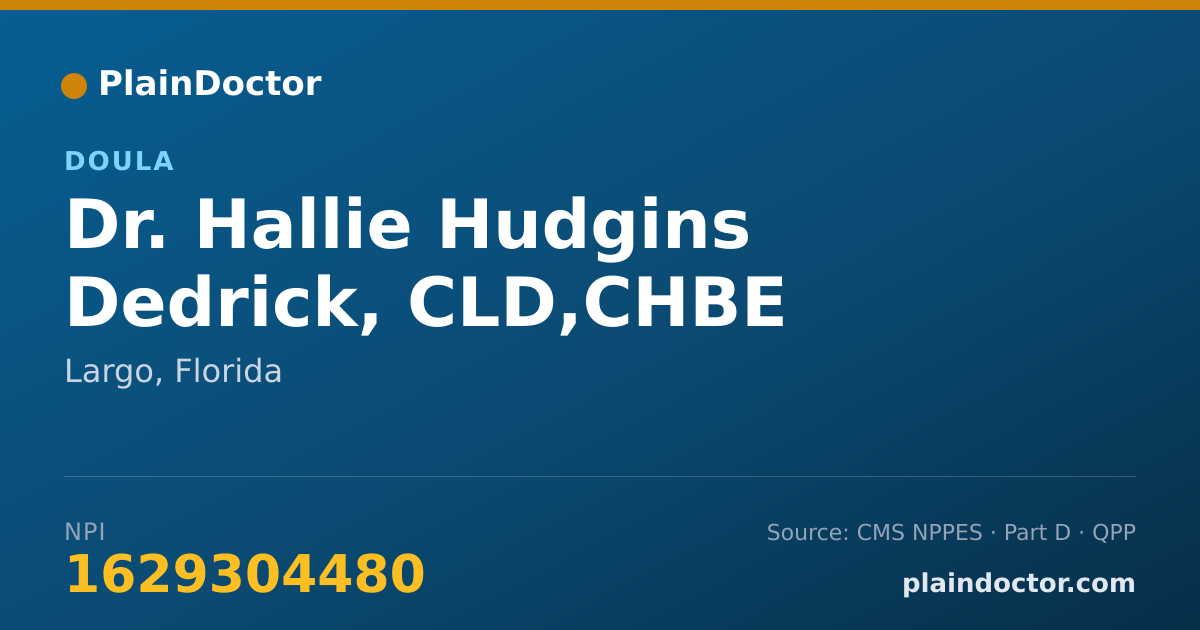 Shareable card for Hallie Hudgins Dedrick, CLD,CHBE - Doula, Largo, FL