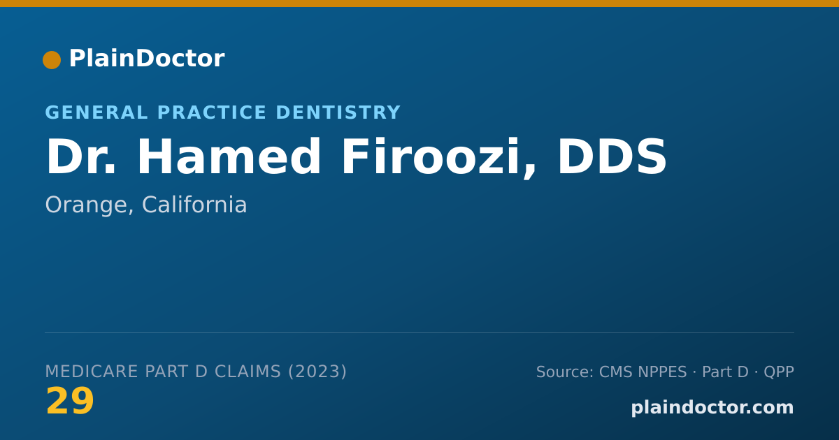 Shareable card for Hamed Firoozi, DDS - General Practice Dentistry, Orange, CA