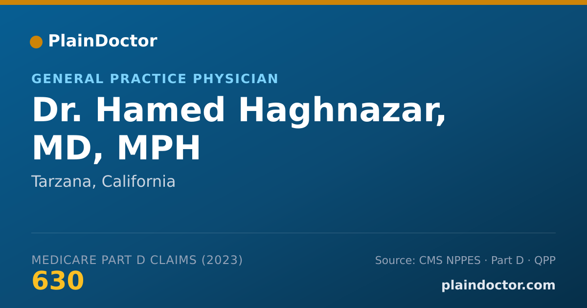 Shareable card for Hamed Haghnazar, MD, MPH - General Practice Physician, Tarzana, CA