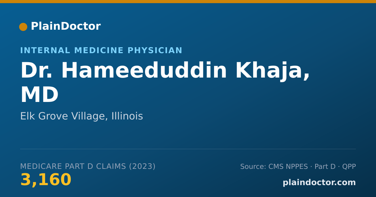 Shareable card for Hameeduddin Khaja, MD - Internal Medicine Physician, Elk Grove Village, IL