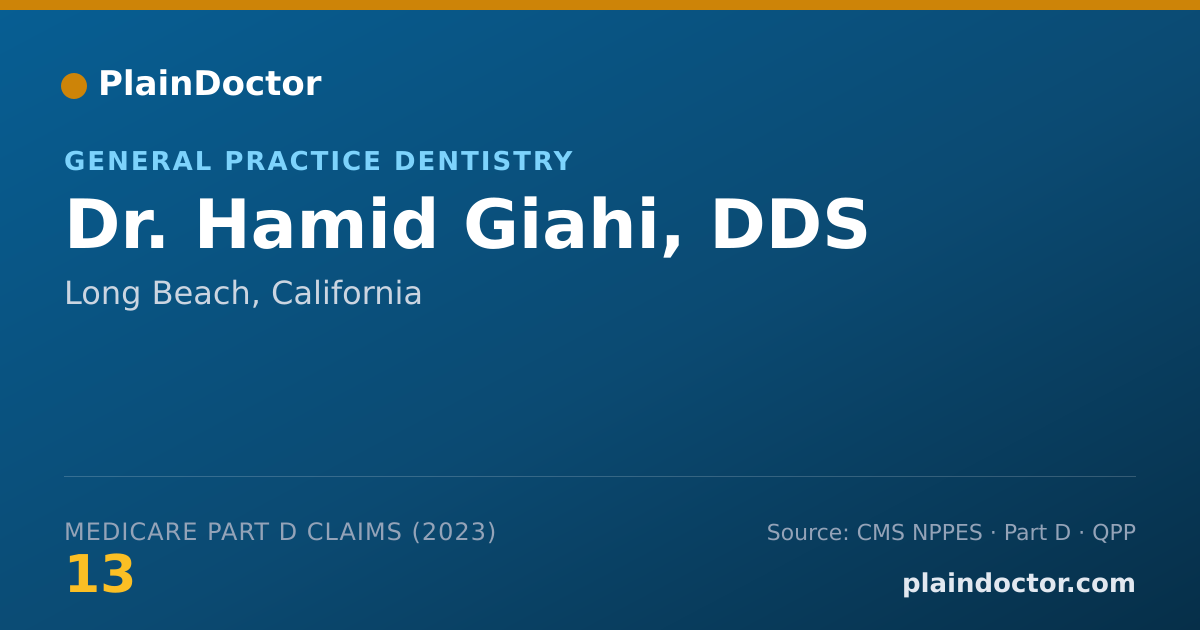 Shareable card for Hamid Giahi, DDS - General Practice Dentistry, Long Beach, CA