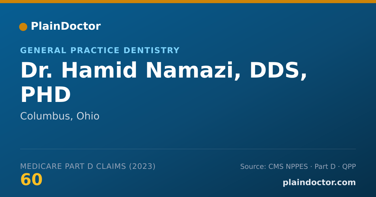 Shareable card for Hamid Namazi, DDS, PHD - General Practice Dentistry, Columbus, OH