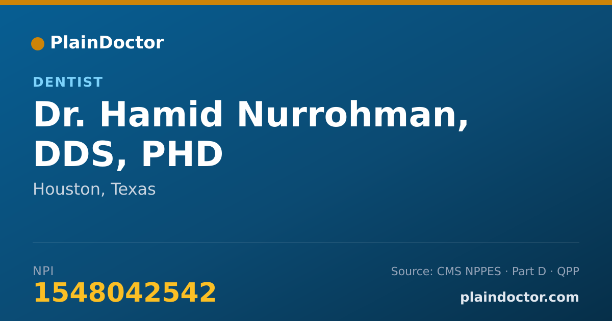 Shareable card for Hamid Nurrohman, DDS, PHD - Dentist, Houston, TX