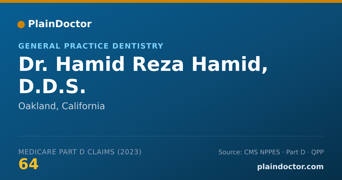 Shareable card for Hamid Reza Hamid, D.D.S. - General Practice Dentistry, Oakland, CA