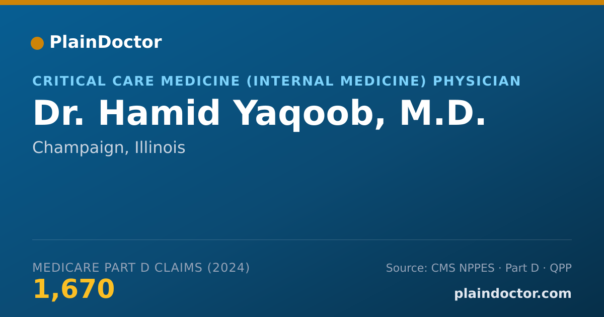 Shareable card for Hamid Yaqoob, M.D. - Critical Care Medicine (Internal Medicine) Physician, Champaign, IL