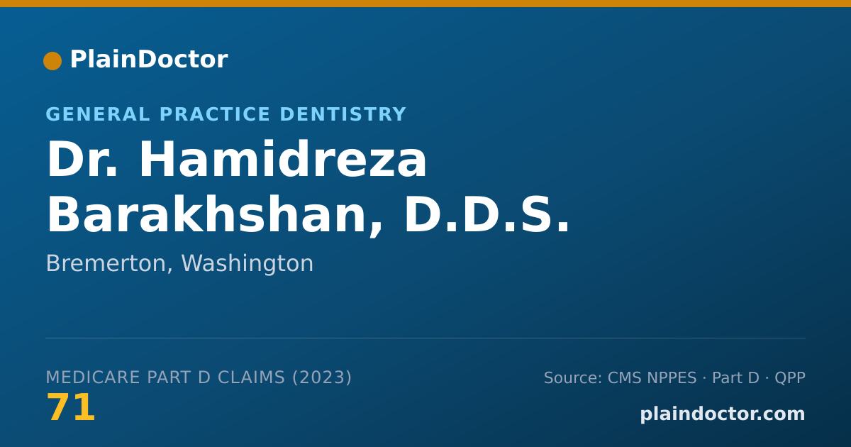 Shareable card for Hamidreza Barakhshan, D.D.S. - General Practice Dentistry, Bremerton, WA