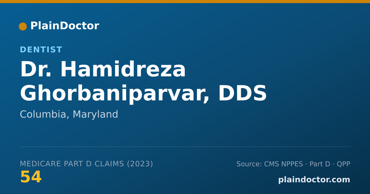 Shareable card for Hamidreza Ghorbaniparvar, DDS - Dentist, Columbia, MD