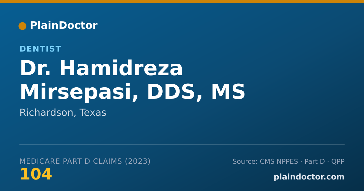 Shareable card for Hamidreza Mirsepasi, DDS, MS - Dentist, Richardson, TX