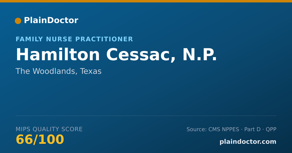 Shareable card for Hamilton Cessac, N.P. - Family Nurse Practitioner, The Woodlands, TX