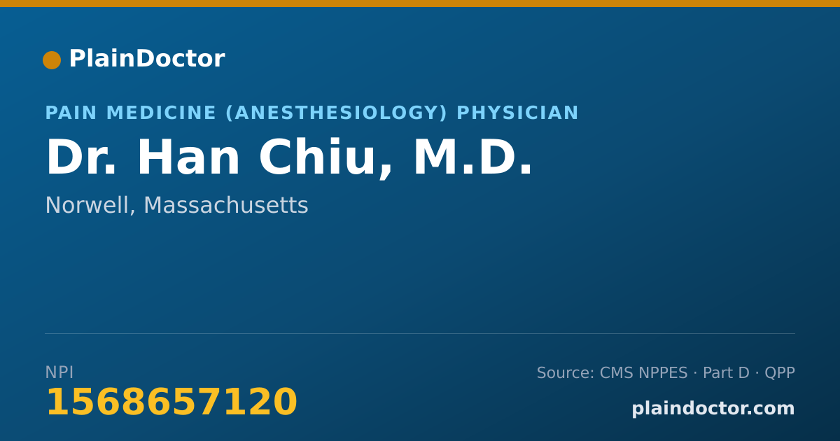 Shareable card for Han Chiu, M.D. - Pain Medicine (Anesthesiology) Physician, Norwell, MA