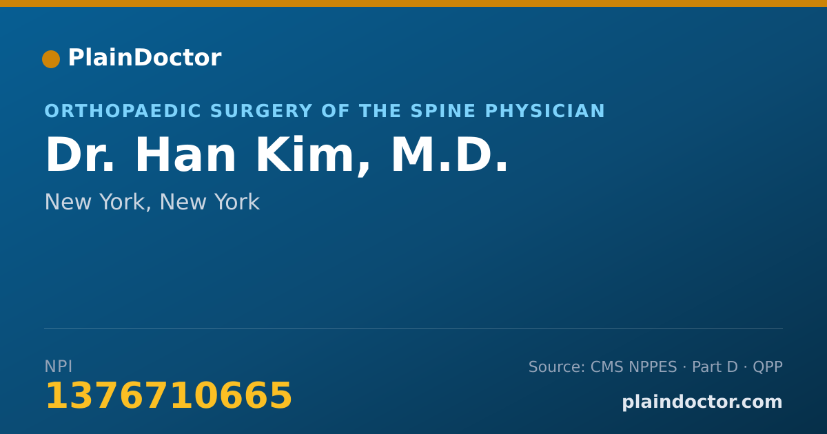 Shareable card for Han Kim, M.D. - Orthopaedic Surgery of the Spine Physician, New York, NY