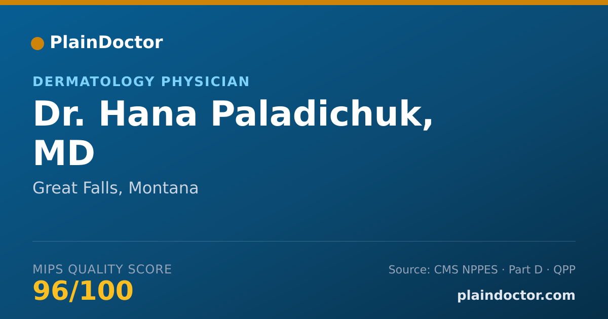 Shareable card for Hana Paladichuk, MD - Dermatology Physician, Great Falls, MT