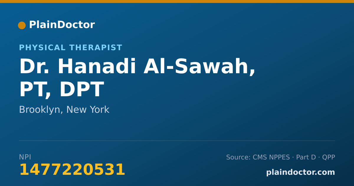 Shareable card for Hanadi Al-Sawah, PT, DPT - Physical Therapist, Brooklyn, NY