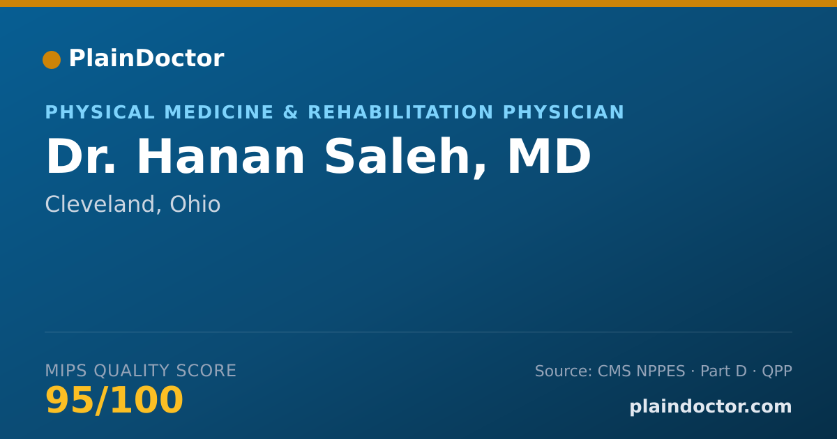 Shareable card for Hanan Saleh, MD - Physical Medicine & Rehabilitation Physician, Cleveland, OH