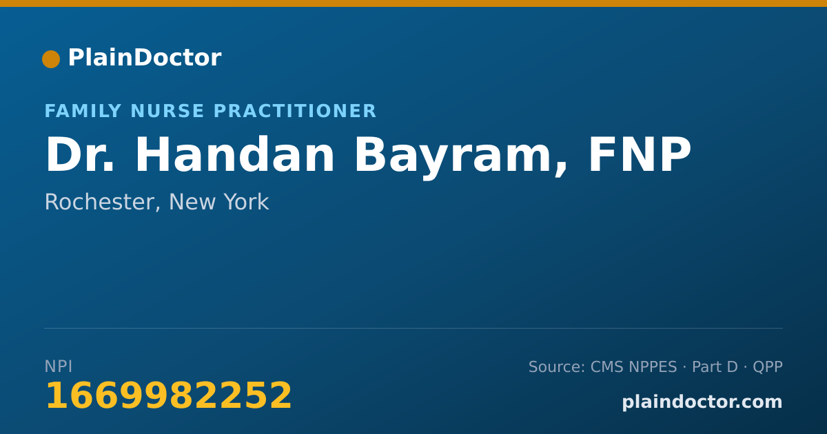 Shareable card for Handan Bayram, FNP - Family Nurse Practitioner, Rochester, NY