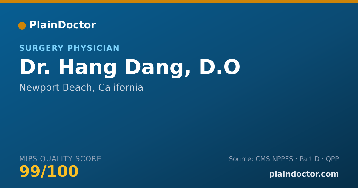 Shareable card for Hang Dang, D.O - Surgery Physician, Newport Beach, CA