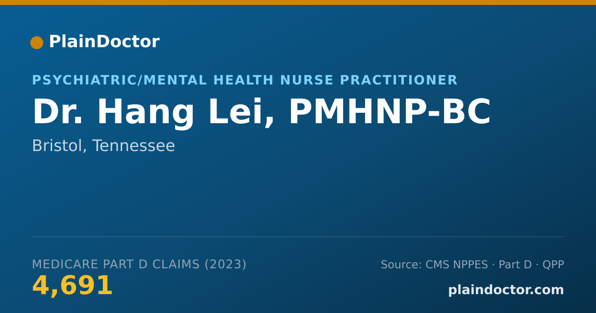 Shareable card for Hang Lei, PMHNP-BC - Psychiatric/Mental Health Nurse Practitioner, Bristol, TN