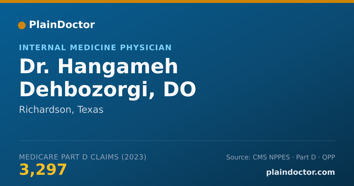 Shareable card for Hangameh Dehbozorgi, DO - Internal Medicine Physician, Richardson, TX