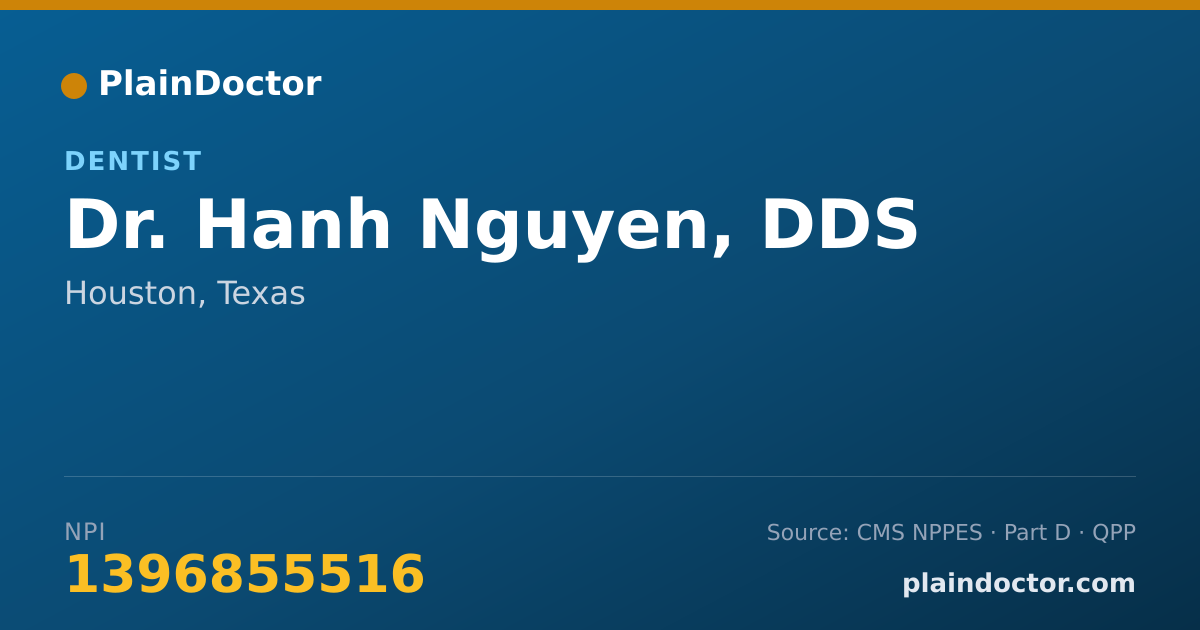 Shareable card for Hanh Nguyen, DDS - Dentist, Houston, TX