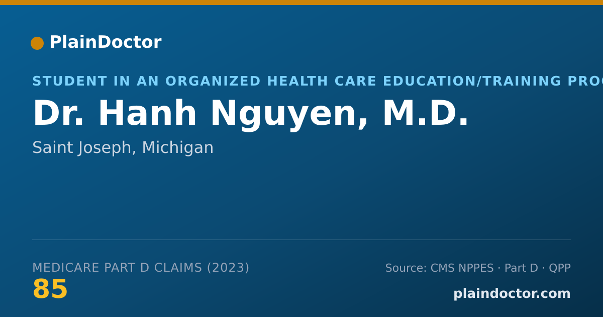 Shareable card for Hanh Nguyen, M.D. - Student in an Organized Health Care Education/Training Program, Saint Joseph, MI
