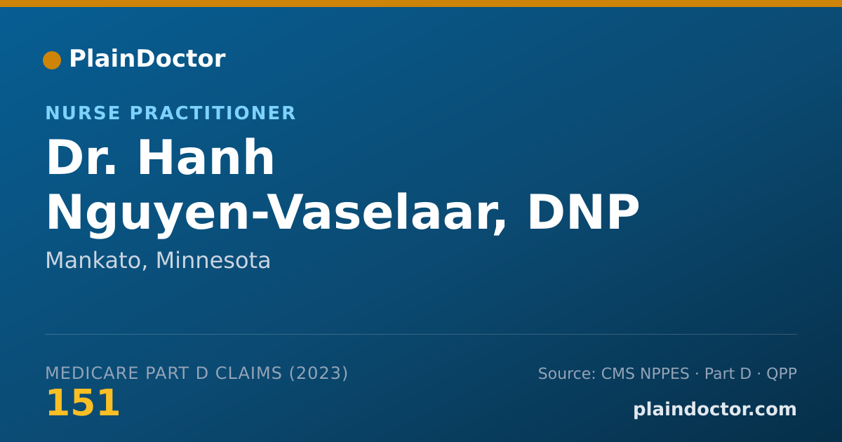 Shareable card for Hanh Nguyen-Vaselaar, DNP - Nurse Practitioner, Mankato, MN