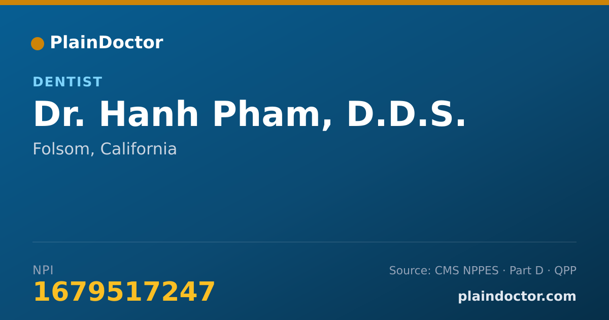 Shareable card for Hanh Pham, D.D.S. - Dentist, Folsom, CA