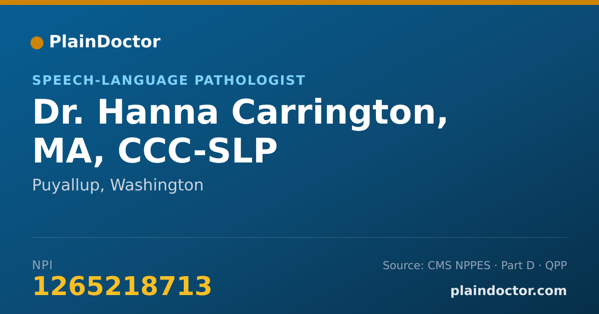 Shareable card for Hanna Carrington, MA, CCC-SLP - Speech-Language Pathologist, Puyallup, WA