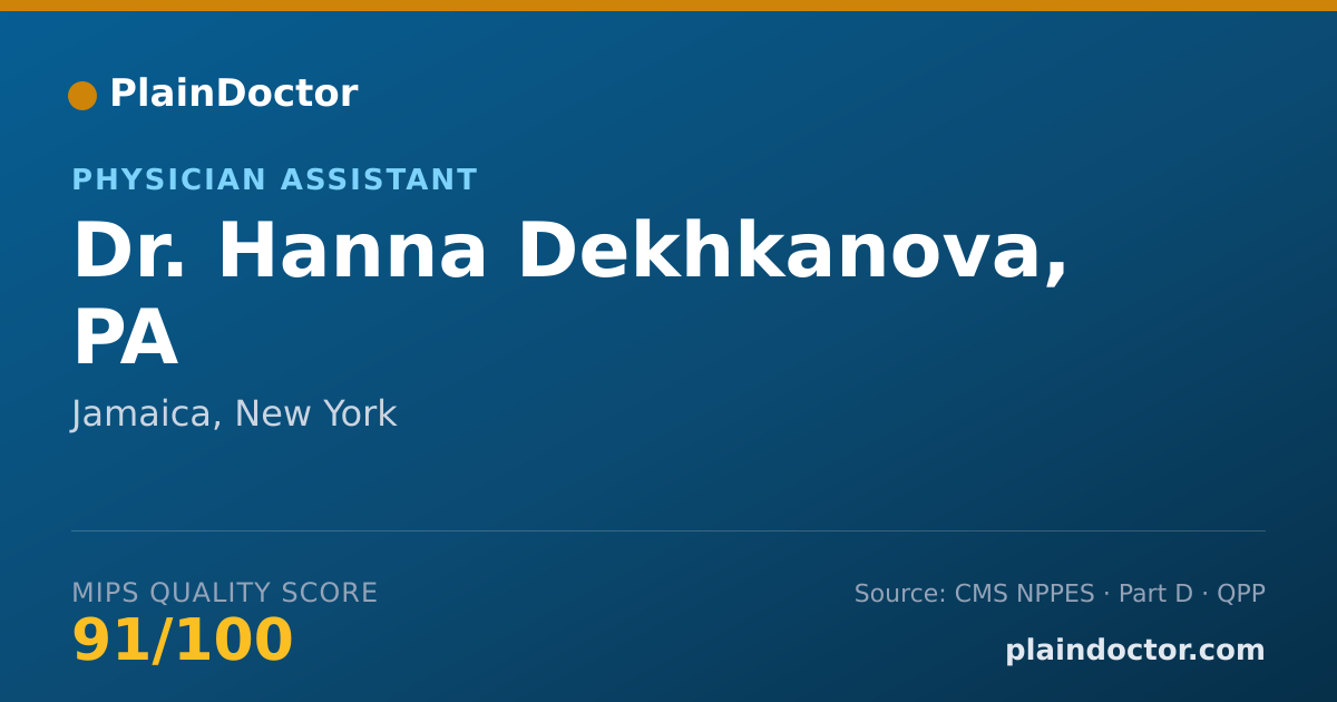 Shareable card for Hanna Dekhkanova, PA - Physician Assistant, Jamaica, NY