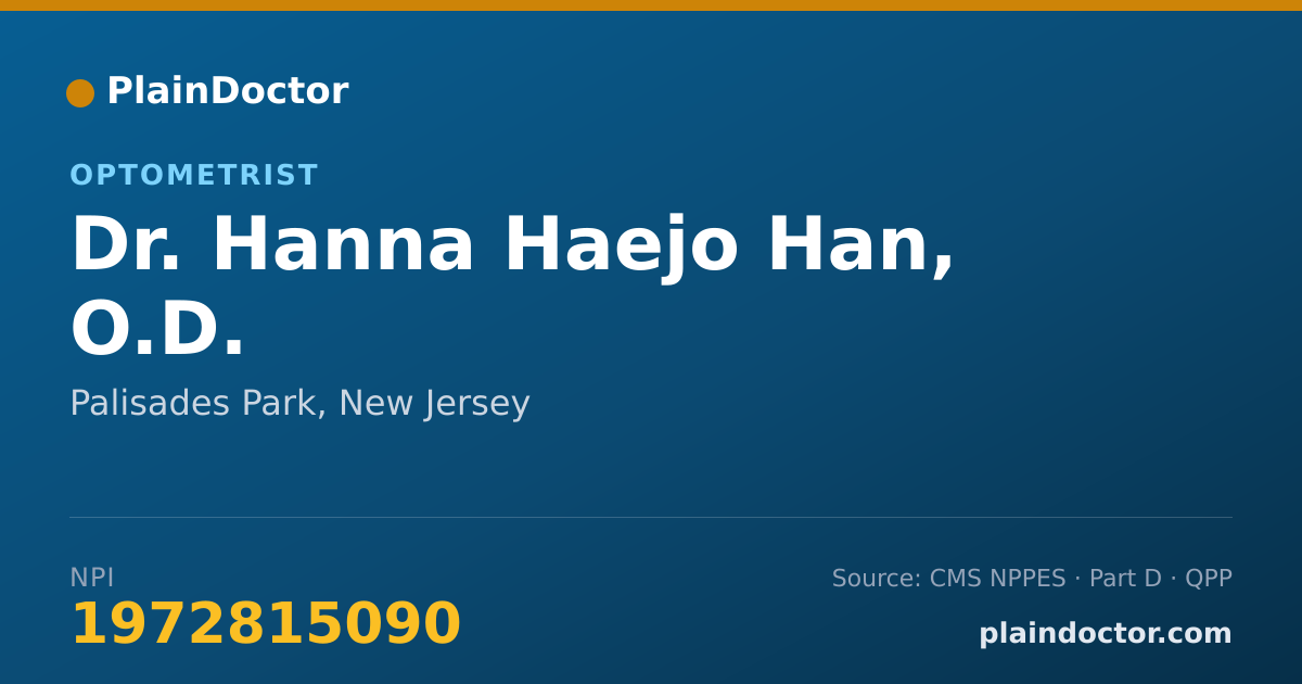 Shareable card for Hanna Haejo Han, O.D. - Optometrist, Palisades Park, NJ