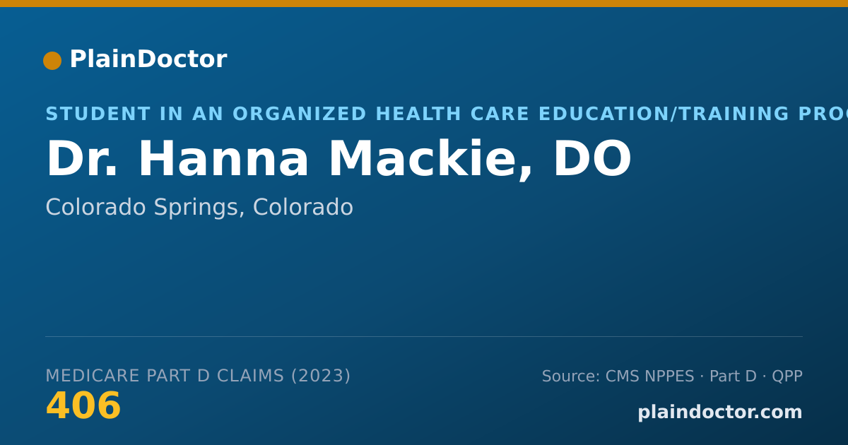 Shareable card for Hanna Mackie, DO - Student in an Organized Health Care Education/Training Program, Colorado Springs, CO