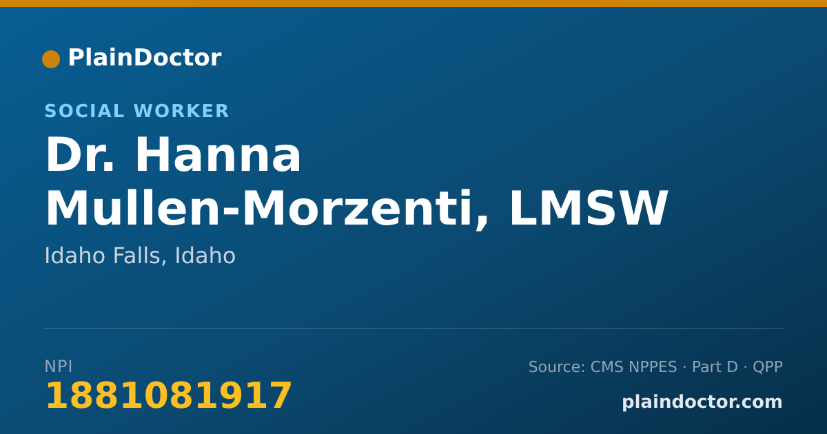 Shareable card for Hanna Mullen-Morzenti, LMSW - Social Worker, Idaho Falls, ID