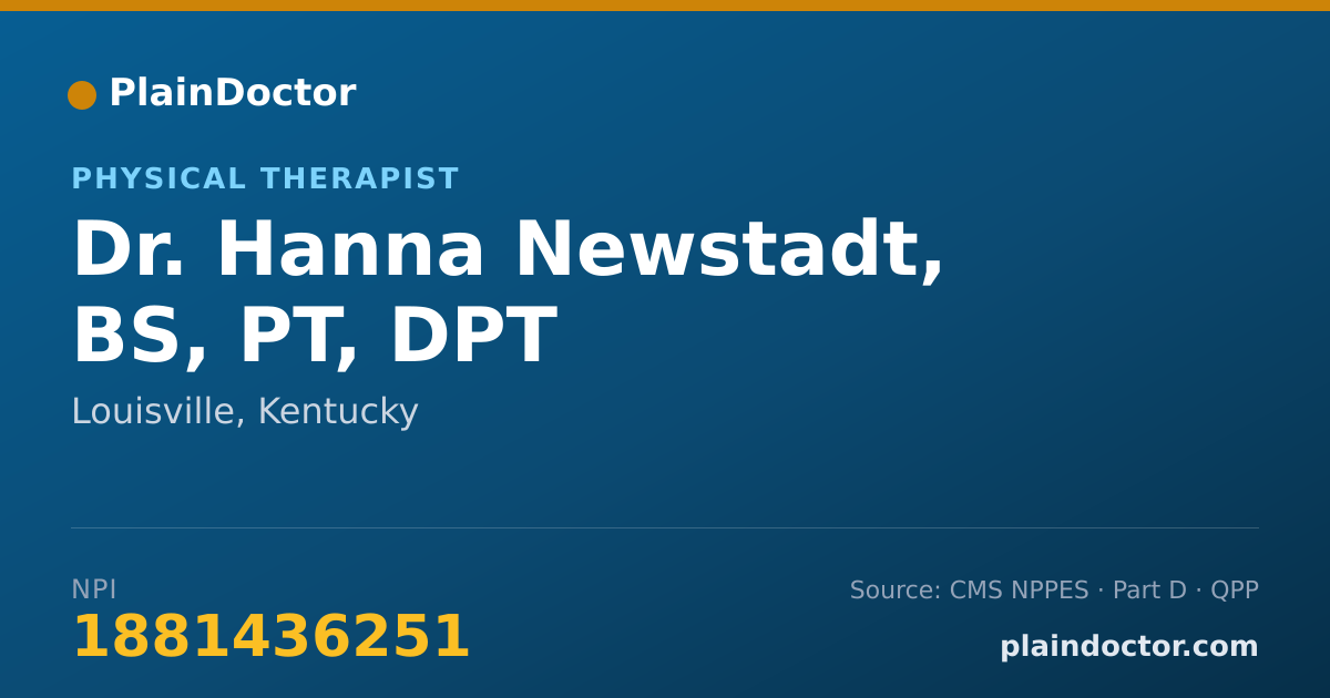Shareable card for Hanna Newstadt, BS, PT, DPT - Physical Therapist, Louisville, KY