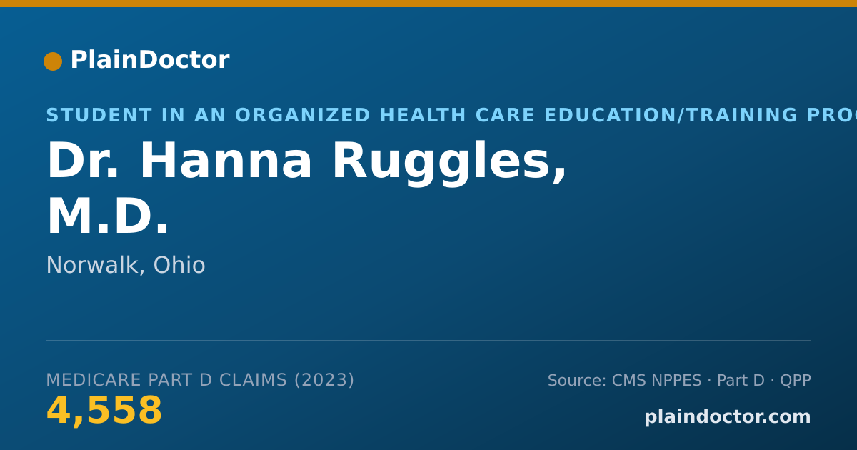 Shareable card for Hanna Ruggles, M.D. - Student in an Organized Health Care Education/Training Program, Norwalk, OH