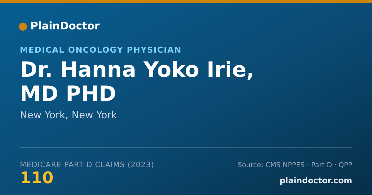 Shareable card for Hanna Yoko Irie, MD PHD - Medical Oncology Physician, New York, NY