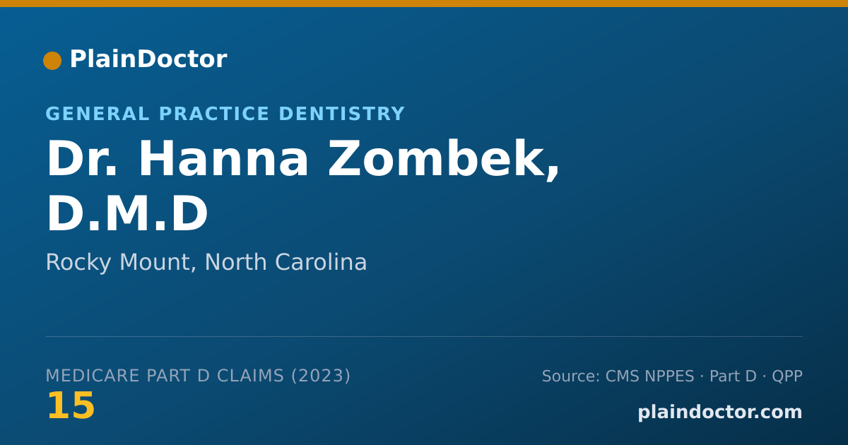 Shareable card for Hanna Zombek, D.M.D - General Practice Dentistry, Rocky Mount, NC