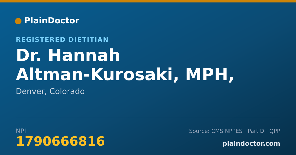 Shareable card for Hannah Altman-Kurosaki, MPH, RD - Registered Dietitian, Denver, CO