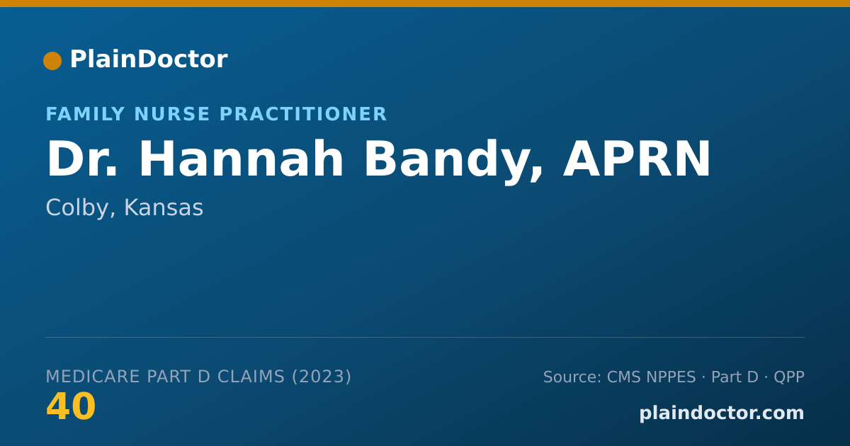 Shareable card for Hannah Bandy, APRN - Family Nurse Practitioner, Colby, KS