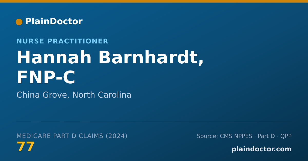 Shareable card for Hannah Barnhardt, FNP-C - Nurse Practitioner, China Grove, NC