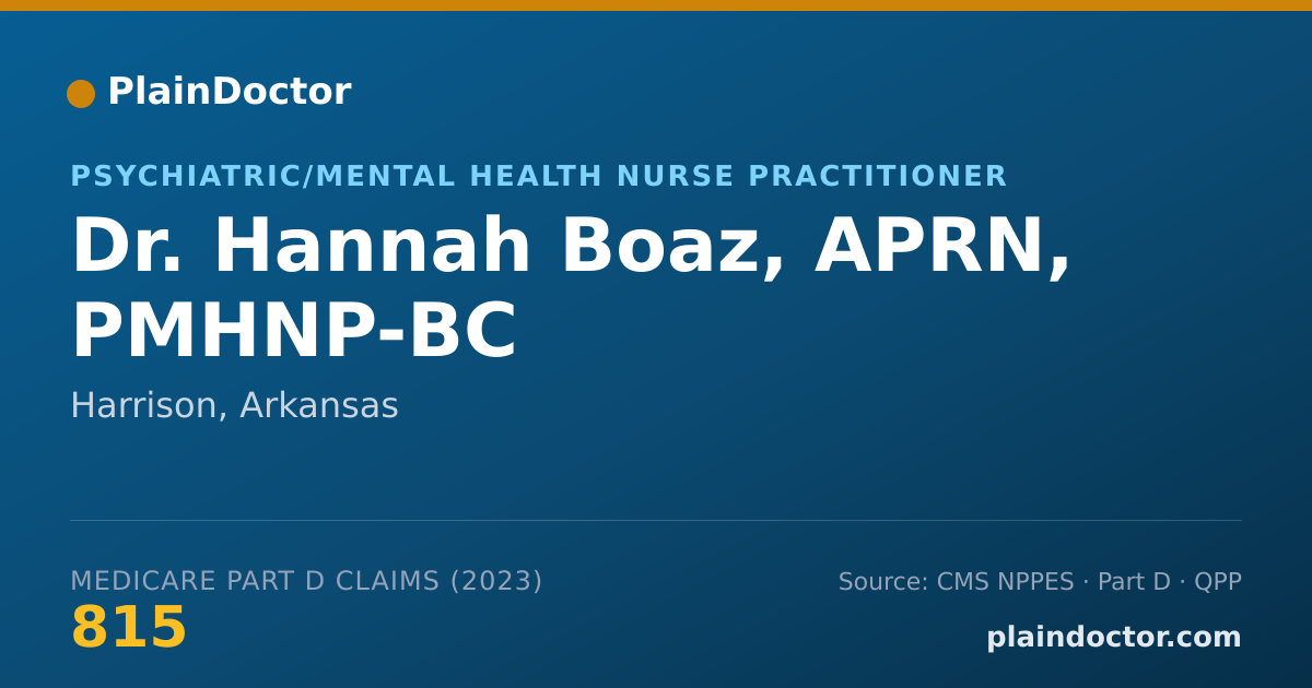 Shareable card for Hannah Boaz, APRN, PMHNP-BC - Psychiatric/Mental Health Nurse Practitioner, Harrison, AR