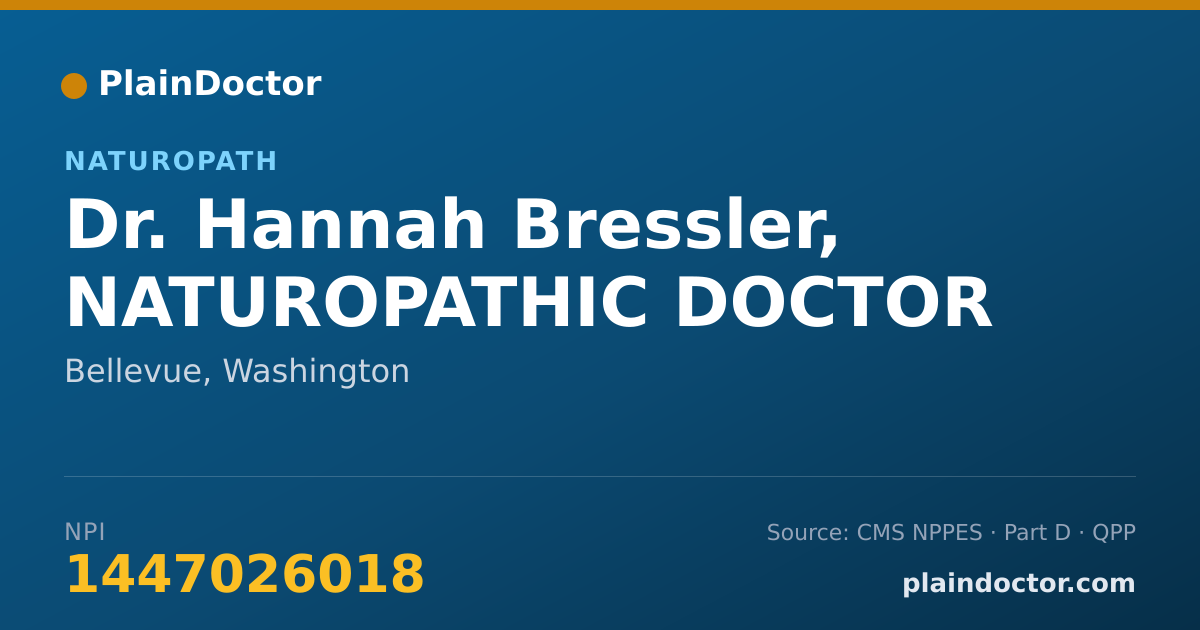 Shareable card for Hannah Bressler, NATUROPATHIC DOCTOR - Naturopath, Bellevue, WA