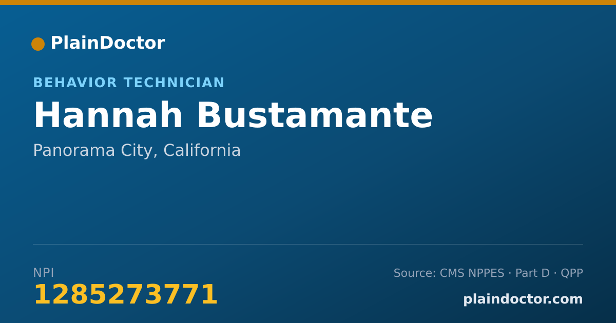 Shareable card for Hannah Bustamante - Behavior Technician, Panorama City, CA