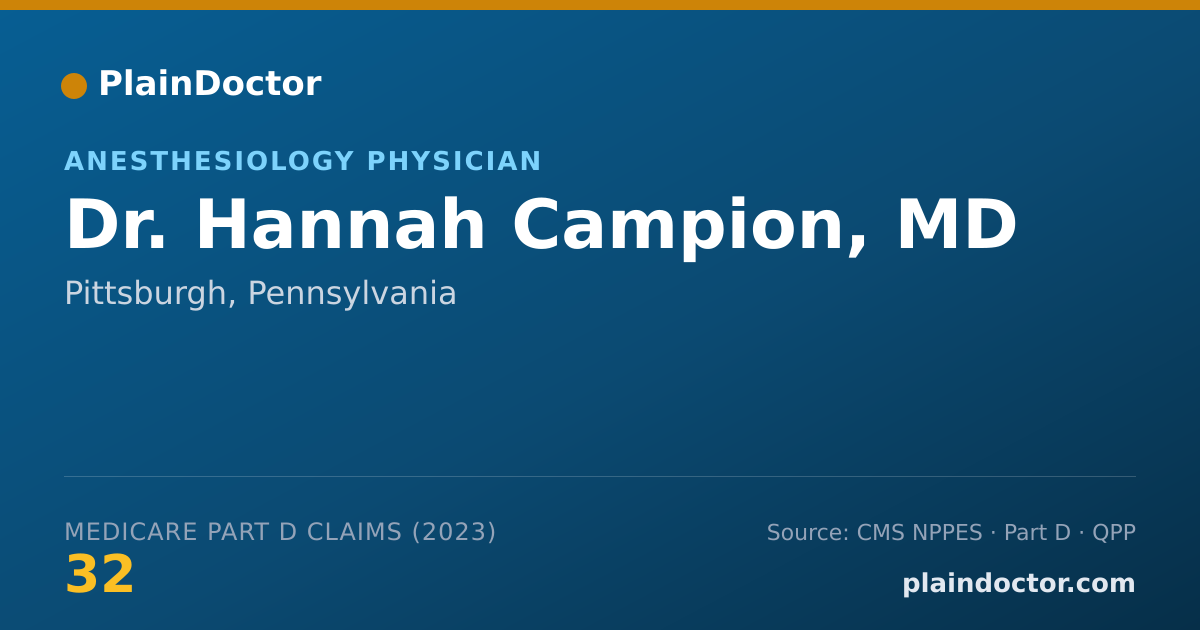Shareable card for Hannah Campion, MD - Anesthesiology Physician, Pittsburgh, PA