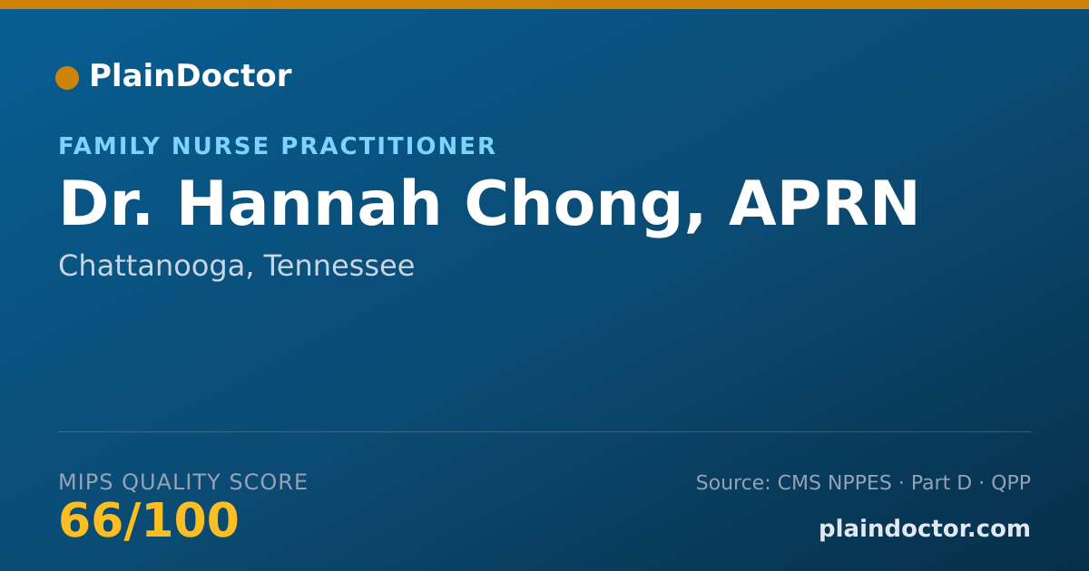 Shareable card for Hannah Chong, APRN - Family Nurse Practitioner, Chattanooga, TN