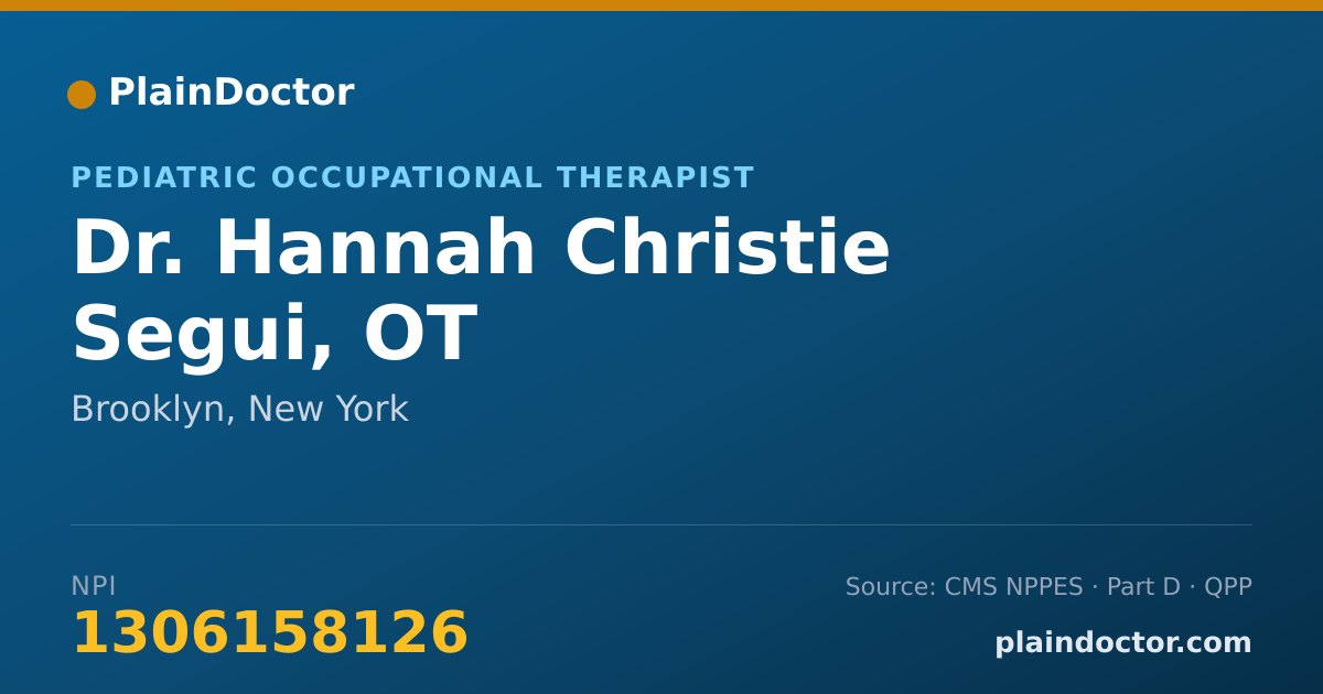 Shareable card for Hannah Christie Segui, OT - Pediatric Occupational Therapist, Brooklyn, NY