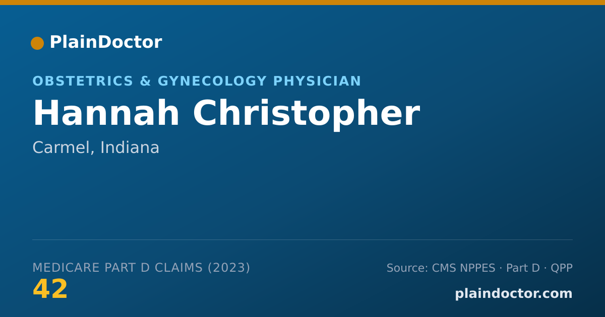 Shareable card for Hannah Christopher - Obstetrics & Gynecology Physician, Carmel, IN