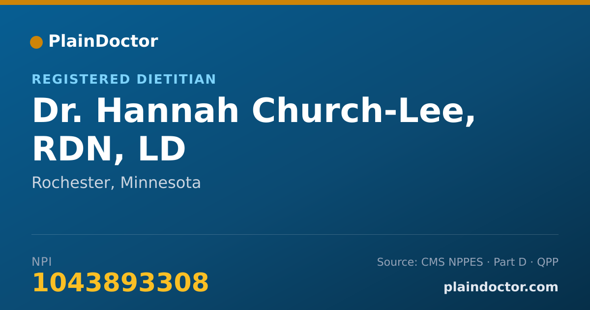 Shareable card for Hannah Church-Lee, RDN, LD - Registered Dietitian, Rochester, MN
