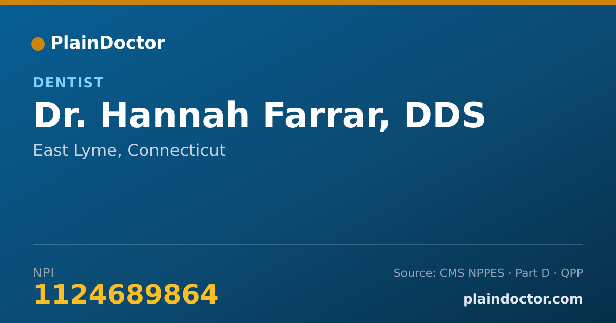 Shareable card for Hannah Farrar, DDS - Dentist, East Lyme, CT